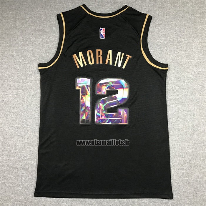 Maillot Golden Edition Memphis Grizzlies Ja Morant NO 12 2021-22 Noir